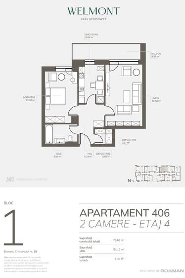 Dezvoltator, Apartament doua camere , Welmont/Rokman - 5