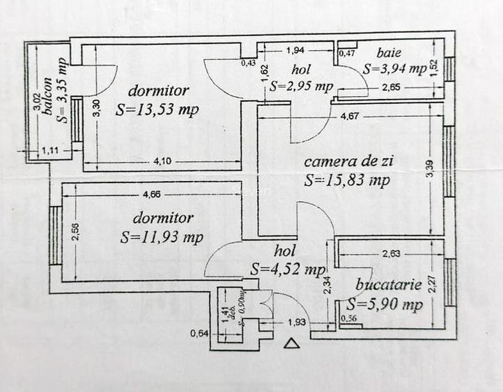 Apartament 3 camere - Abator - 115.000 euro(Cod E2)