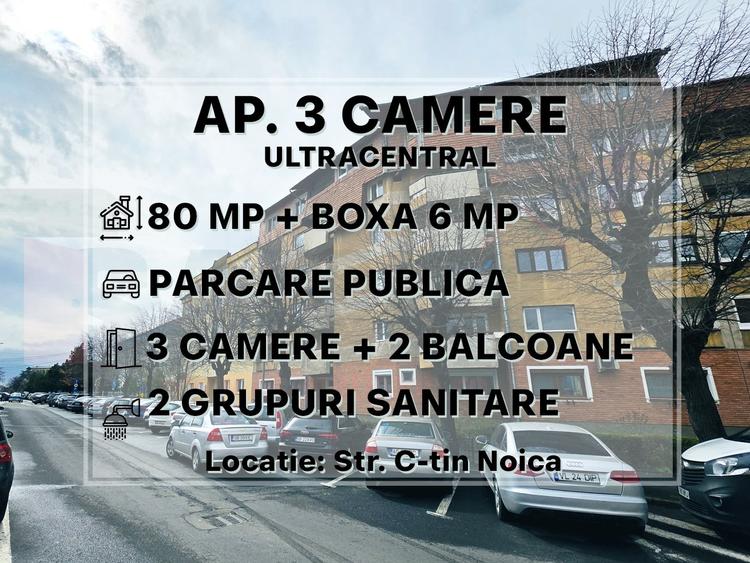 Ap. cu 3cam + Boxa, Ultracentral, 2 bai, 80 mp, decomandat |VIDEO - 1