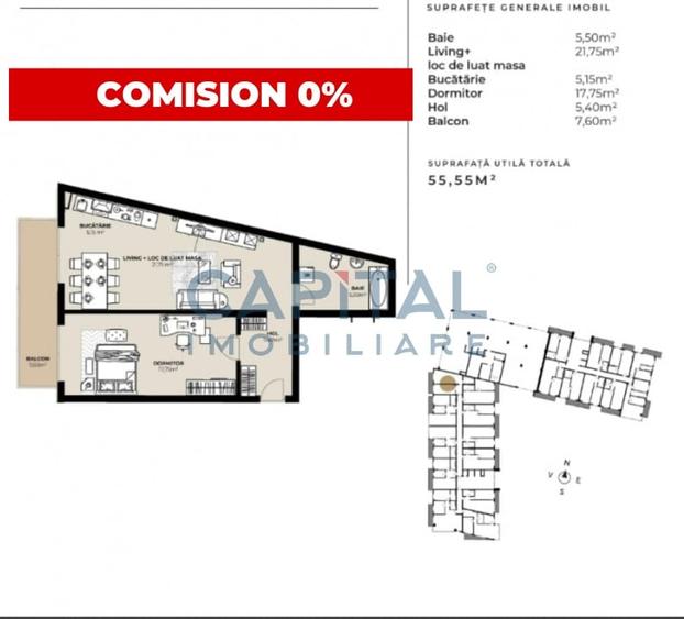 Apartament 2 camere Marasti cu parcare subterana - 1