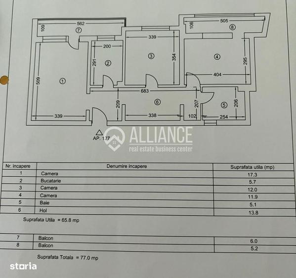 Tomis Nord Ciresica (C0D06) apartament 3 camere 68 mp - 5