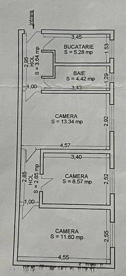 Apartament cu 3 camere semidecomandat, mobilat în Tomis Nord