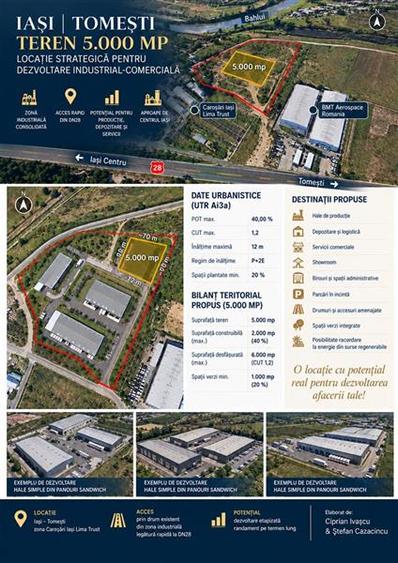 Teren intravilan de 5000 mp, în Zona industrială