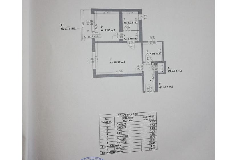 Apartament cu 2 camere semidecomandat în P-ța Victoriei