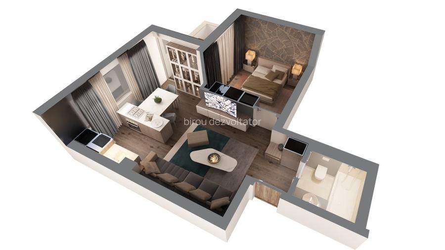 Apartament cu 2 camere semidecomandat în Pipera