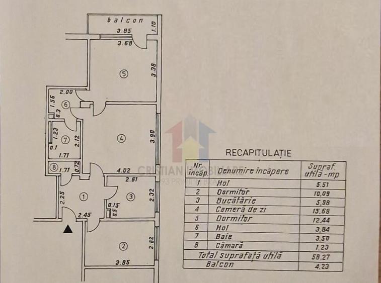 Ap 3 camere, Calea Galati, conf 1, etaj intermediar, LIBER - 1