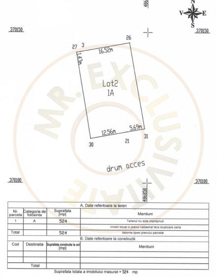 Teren 500 mp intravilan Smeura Stoenari - 4 loturi - 6
