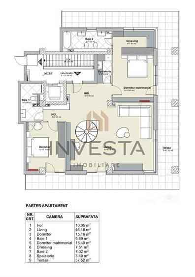Penthouse modern de 150 mp utili! + 2 Terase de 200 mp! - 19