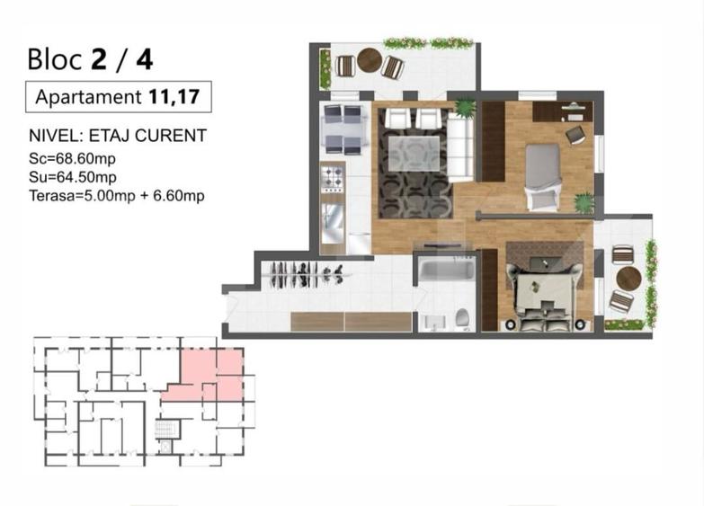 Apartament modern de 3 camere, bloc nou, zona Zăvoaie Kaufland Sud - 1