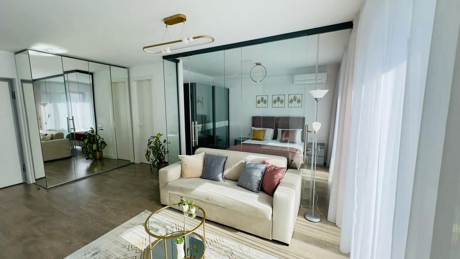 Apartament cu 2 camere semidecomandat, mobilat în Pipera