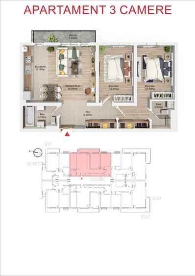 Apartament 3 Camere, Bartolomeu, Predare Decembrie 2025 Apartament 3 Camere, Bartolomeu, Predare Decembrie 2025
