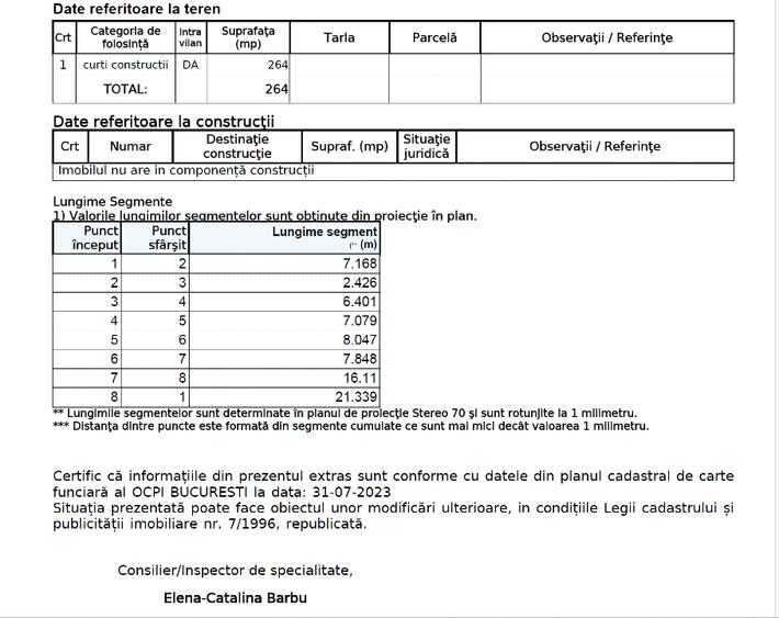 Teren unic semicentral – 264 mp – 2 km P-ta Unirii –1 singur vecin +spațiu verde - 8