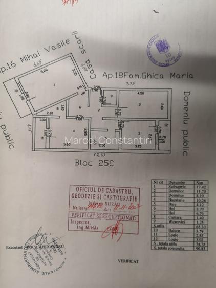 De vanzare apartament 3 camere