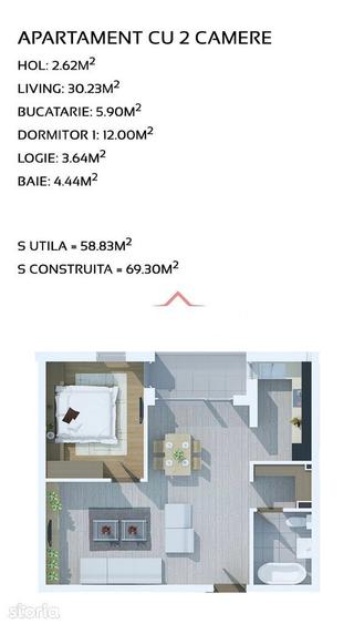NECTORA IMOB-Apartament 2 camere, West Residence, 55 mp, Utilat, NOU - 3