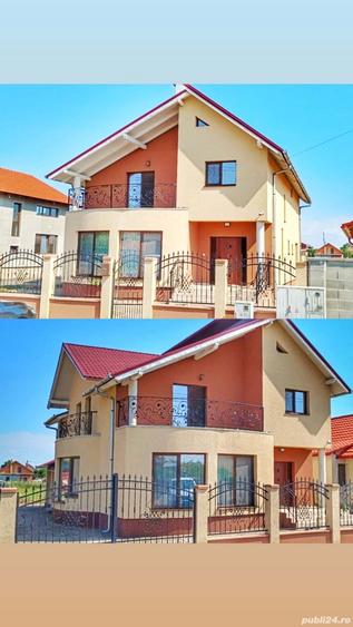 Vand Casa/Vila cu etaj, Living 70mp, 5 Dormitoare + Terasa + Curte + Teren - 10