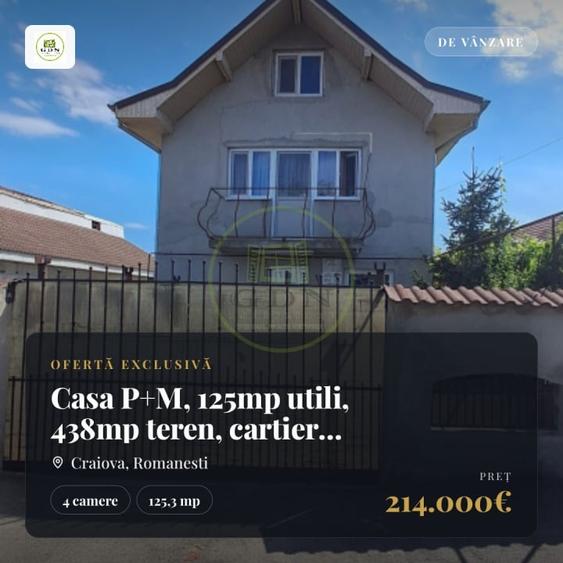Casă individuală cu 4 camere cu Canalizare în Romanești