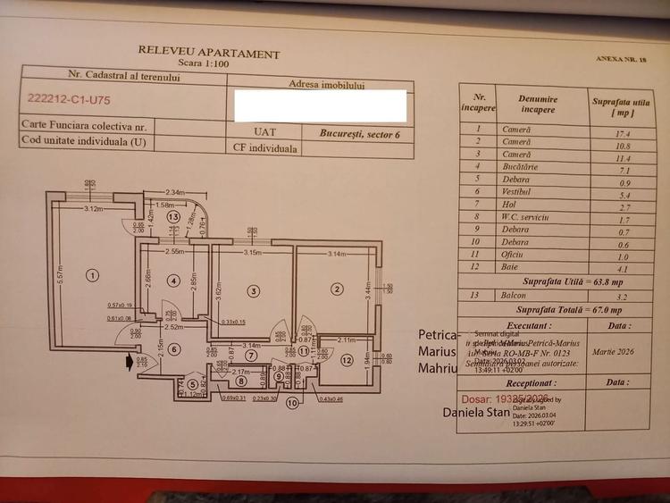 APARTAMENT 3 CAMERE | ETAJ 4 | - 6