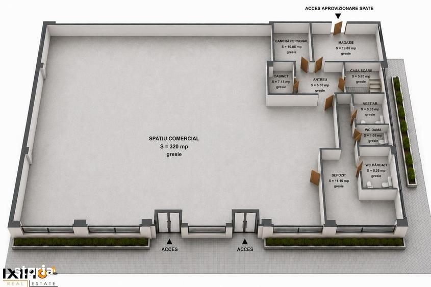 Spațiu comercial, de 335 mp, în Ultracentral