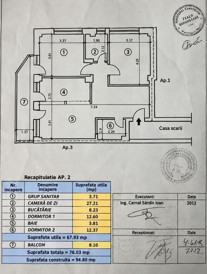 Apartament cu 3 camere decomandat în Măgura