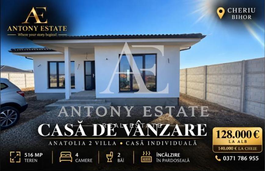 Casă individuală cu 4 camere cu Teren 516 Mp în Cheriu