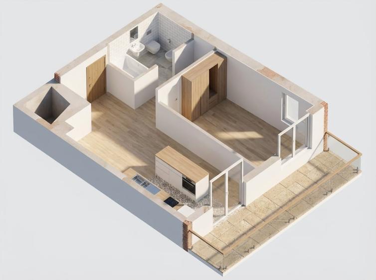 Apartament cu 2 camere decomandat în Dâmbul Rotund