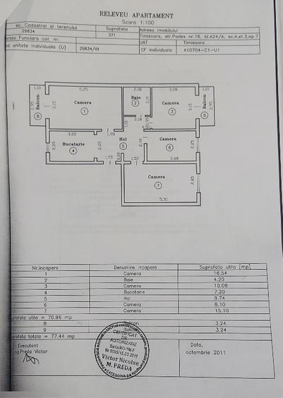 Apartament cu 4 camere decomandat în Lipovei