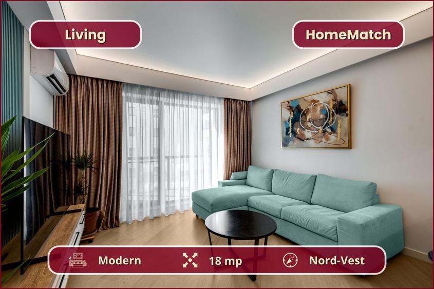 Apartament cu 2 camere semidecomandat, mobilat în Pipera
