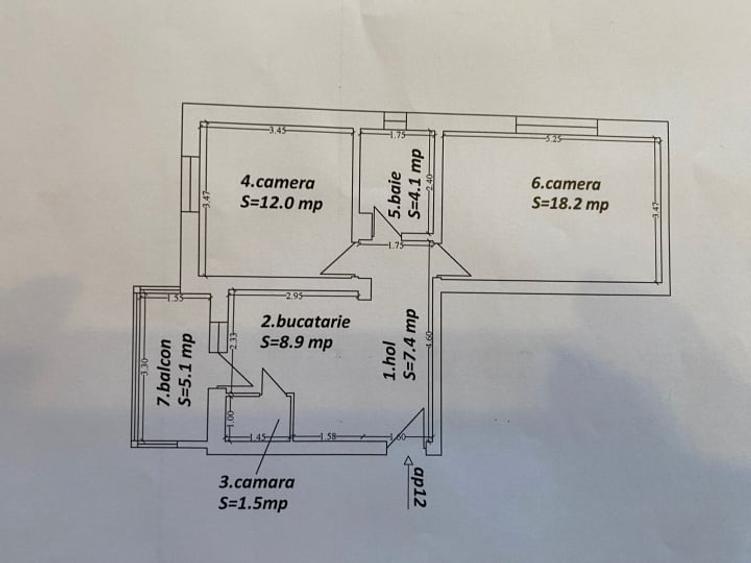 Apartament cu 2 camere decomandat, mobilat în Badea Cârțan