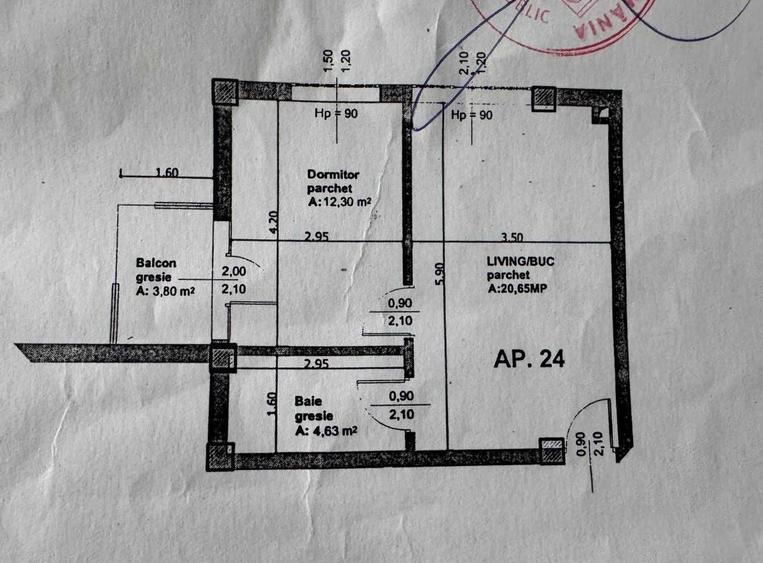 Apartament cu 2 camere semidecomandat în Dosu Bricii