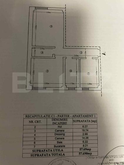 Apartament cu 2 camere decomandat, mobilat în Bucium