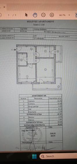 Apartament cu 2 camere decomandat în Rahova