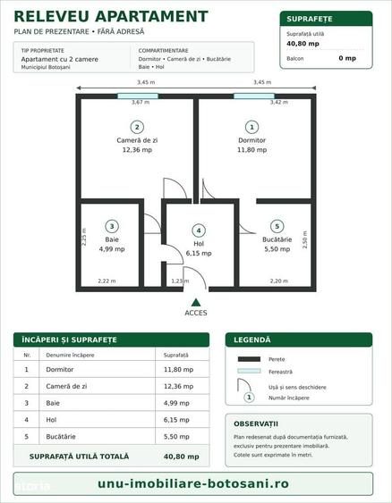 Apartament cu 2 camere decomandat în Central