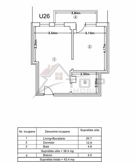 Apartament cu 2 camere în Bârnova