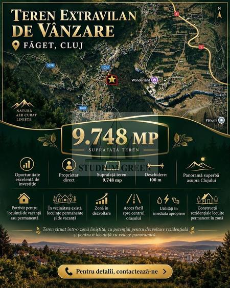 Teren agricol extravilan de 9748 mp, în Periferie