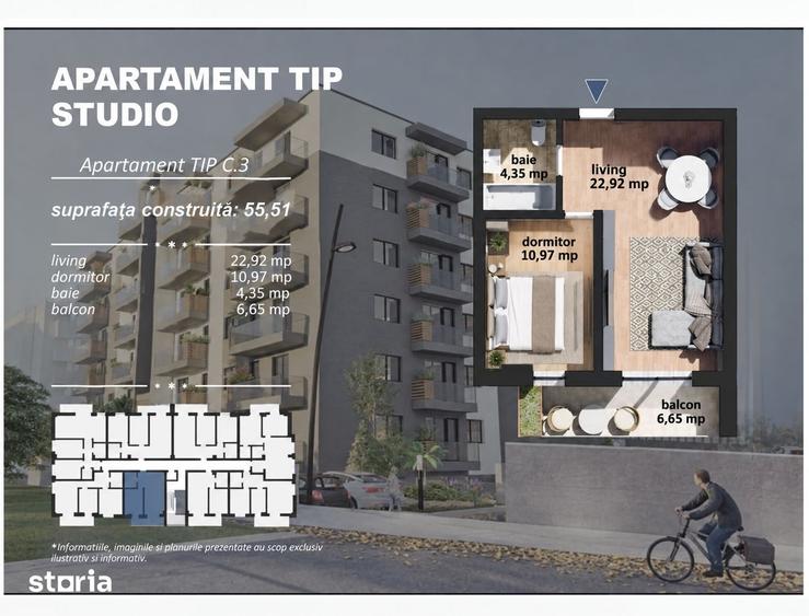 Apartament cu 2 camere decomandat în Exterior Vest