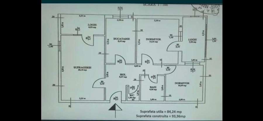 Apartament cu 3 camere decomandat în Central