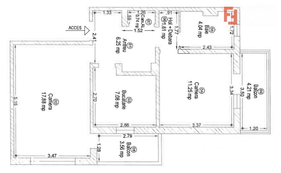 Apartament cu 2 camere decomandat, mobilat în Micălaca