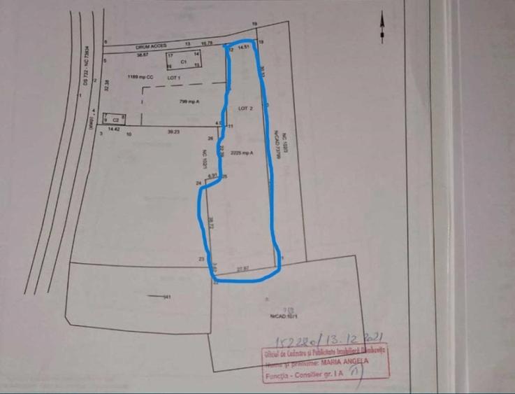Teren agricol intravilan de 2225 mp, în Butimanu