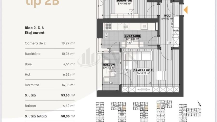 Apartament cu 2 camere decomandat în Bucureștii Noi