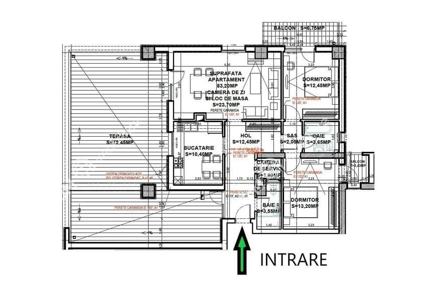 Apartament cu 3 camere în Central