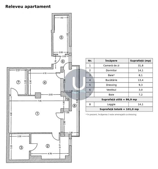 Apartament cu 2 camere decomandat, mobilat în Unirii