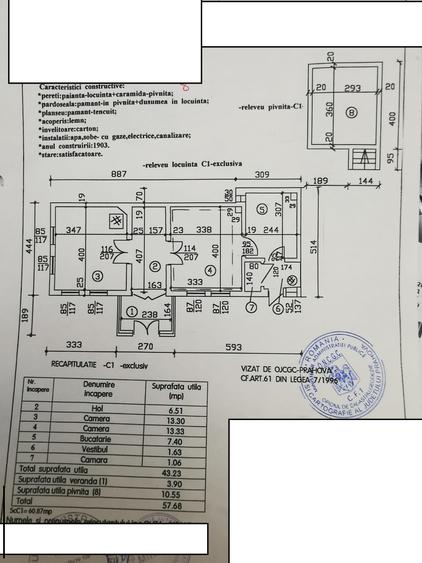 Casă cu 2 camere cu Teren 60 Mp în Central