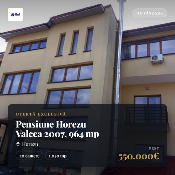 Casă individuală cu 20 camere cu Canalizare în Horezu