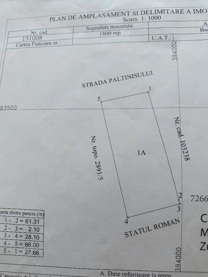 Teren de 1800 mp, în Vasile Alecsandri