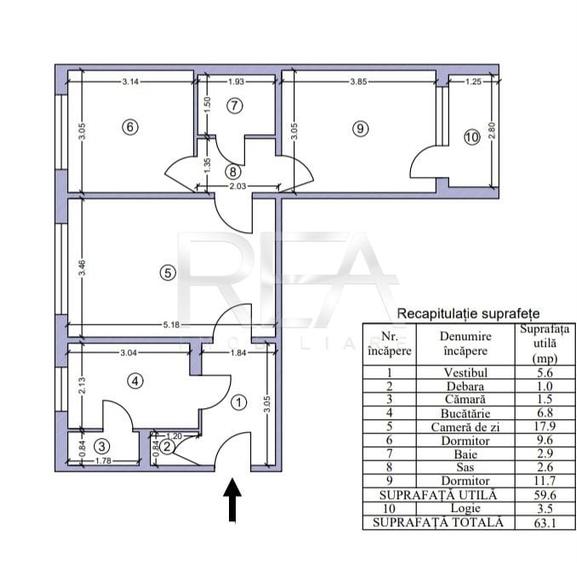 Apartament cu 3 camere semidecomandat în Drumul Taberei