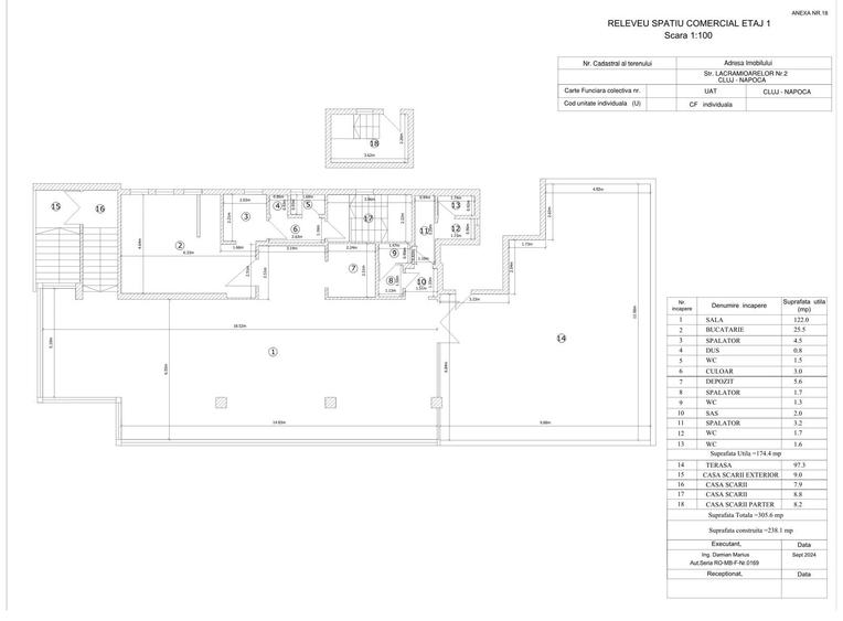 Spațiu comercial, de 174.39999389648 mp, în Gheorgheni