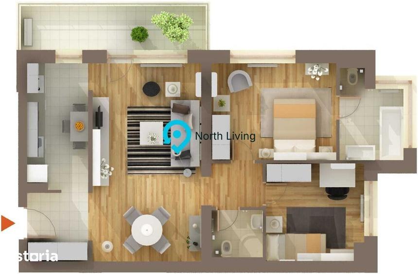 Apartament cu 3 camere în Cișmigiu