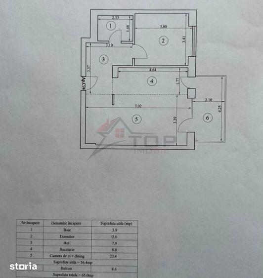 Apartament cu 2 camere în Est