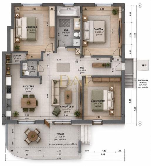Apartament cu 4 camere în Baciu