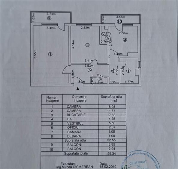 Apartament cu 2 camere decomandat, mobilat în Titan